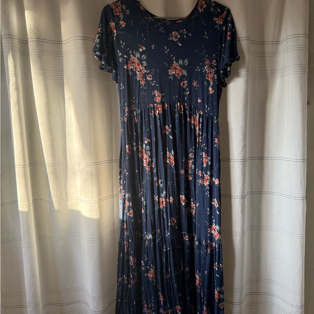 Maurices Navy Floral Maxi Dress
